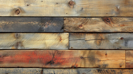 textured wooden wall featuring various shades of brown, gray, and red, showcasing natural grain patterns and knots, perfect for rustic designs
