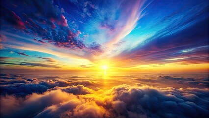 Fototapeta premium Dreamy Gradient Background: Blue, Pink, Yellow Hues, Bright Light, High Depth of Field