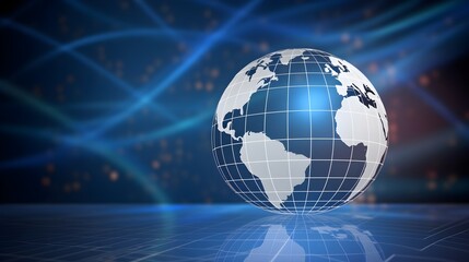 Fototapeta premium Futuristic news illustrations with maps of advanced technology networks around the world.
