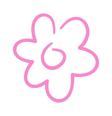 Cute pink flower bud scribble