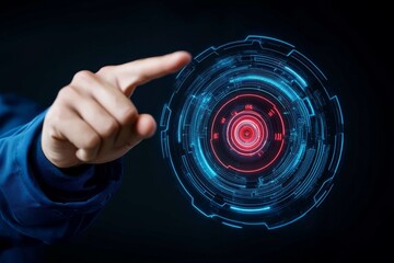 A technician monitoring a digital control panel in a futuristic energy plant, showcasing efficient power distribution systems