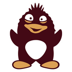 Cute Penguin Waving Happy Stupid Crazy Funny Bird Design Lover Art Vector Illustration Card T-Shirt Poster Sticker Graphic Print Decorative Drawing Isolated Logo Decoration Symbol Creative Cool Style
