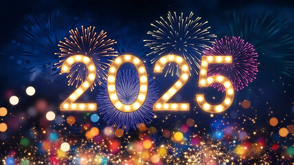 Happy New 2025 Year Cover of business diary for 2025 new year  Typography text 2025 font