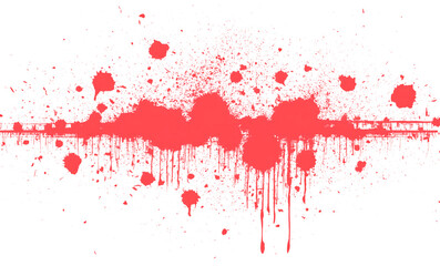 Obraz premium Abstract red splatter creates a bold visual impact against a transparent background