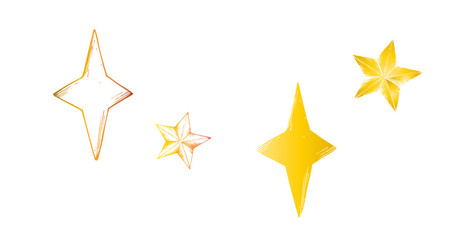 Vector set of Moroccan arabian mosaic, crescent stars. Graphic illustration isolated on white background. Muslim hand drawn line sketch, holiday Ramadan Kareem or Eid Al Adha 2025. For designers