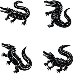Crocodile Silhouette Vector Illustration