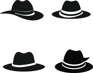 Detective Hat Silhouette Vector Illustration