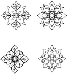 Flower Ornament Pattern Vector Illustration
