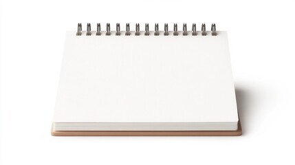 Blank Yearly Calendar Page on Plain White Background,3D