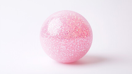 A pink ball with glitter on it