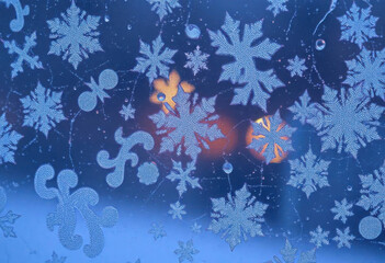 Frost Patterns On Glass: A Close-Up Texture View