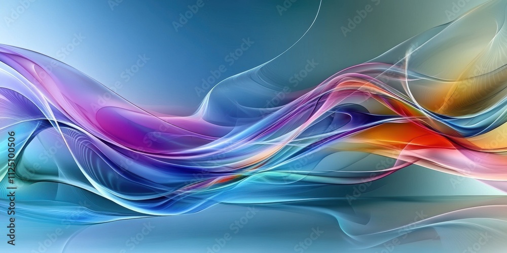 Poster experience the enchanting interplay of colors and light in this abstract artwork. soft curves and dy