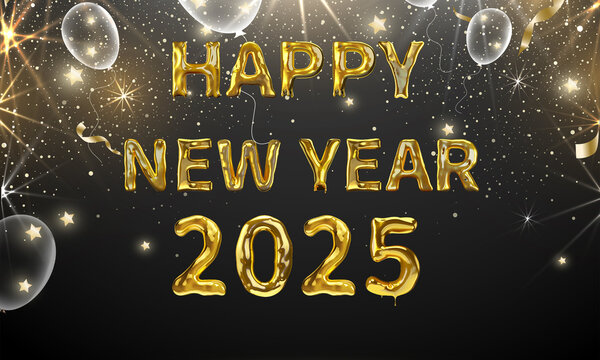 Happy new year 2025 bloon card