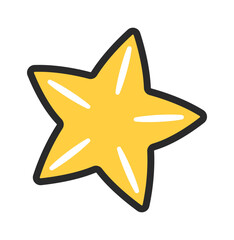 Gold star New year decoration