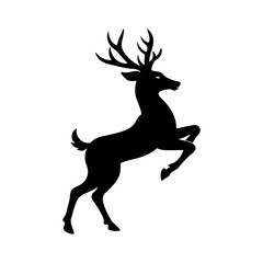 Deer Silhouette Vector Illustration for Seasonal Nature and Wildlife Projects.