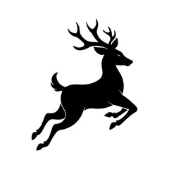 Deer Silhouette Vector Illustration for Nature Wildlife Projects and Outdoor Designs.
