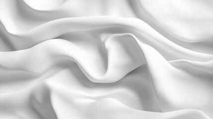 Fototapeta premium Abstract close-up of flowing white fabric creating soft curves and waves.
