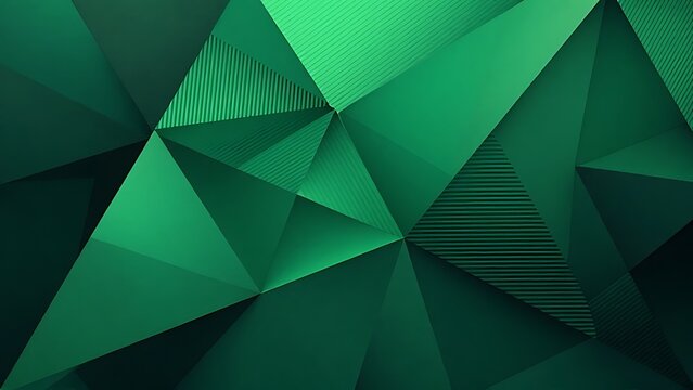 Abstract triangular dark green mosaic tile wallpaper texture with geometric fluted triangles background banner - Powered by Adobe