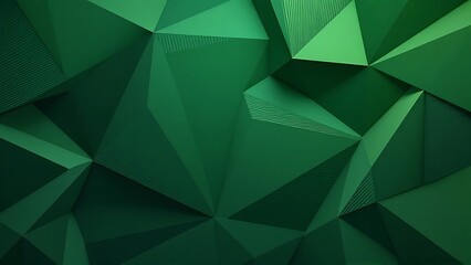 Fototapeta premium Abstract triangular dark green mosaic tile wallpaper texture with geometric fluted triangles background banner