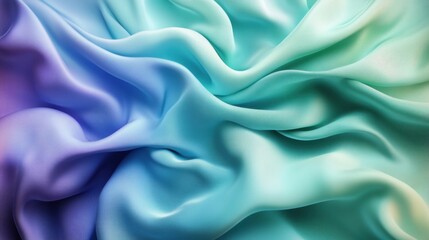Obraz premium Elegant draped pastel fabric creating a soothing and luxurious texture in hues of teal and purple.