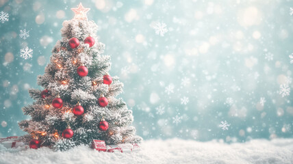 Obraz premium Holiday tree with luminous light waves