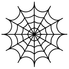 Obraz premium Black creepy spider web net silhouette art and spider web vector illustration. Spiderweb elements icon vector.