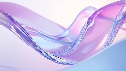 Naklejka premium Abstract Wavy Background with Glass Elements AI generated illustration