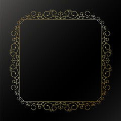 Golden beautiful frame with unique floral pattern