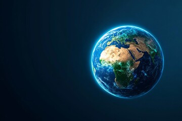 Fototapeta premium A fantastical Earth glowing with magical energy, surrounded by ethereal creatures flying through its shimmering atmosphere