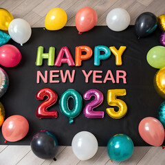 Happy New Year Festive Celebration of 2025 3d text effect social media post