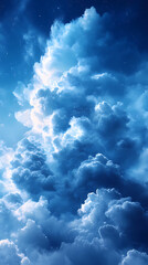 Fototapeta premium A blue and white gradient background with a dreamy effect.