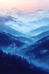 Fototapeta premium A blue and white gradient background with a dreamy effect.
