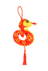 chinese traditional snake ornaments for chinese new year decoration isolated on white,2025 is year of the snake