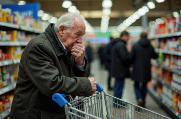 Old man in a supermarket