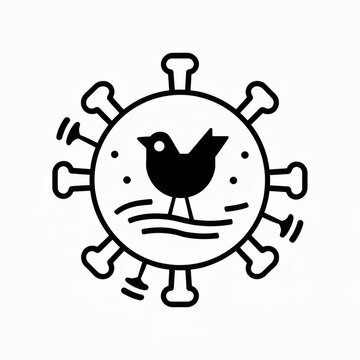 Bird flu virus icon. Illustration contains vector flat bird flu virus pictograph isolated on a white background