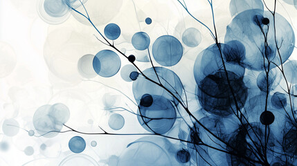 Mysterious Float Design Background with Glowing Orbs and Depth