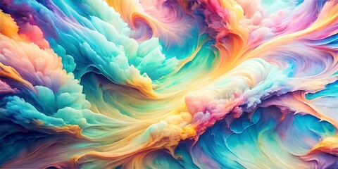 Obraz premium Colorful abstract texture with vibrant swirls and gradients creating a dynamic visual flow in a digital artwork