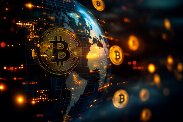 Fototapeta premium Cryptocurrency impact on the global economy