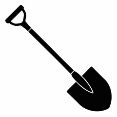 Basic Shovel Black Silhouette Vector Illustration