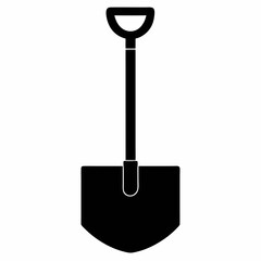 Basic Shovel Black Silhouette Vector Illustration