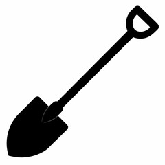 Basic Shovel Black Silhouette Vector Illustration