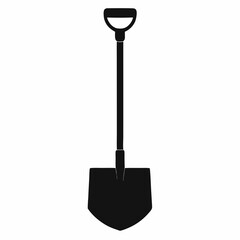 Basic Shovel Black Silhouette Vector Illustration