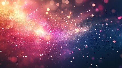 Fototapeta premium A vibrant cosmic swirl of colorful particles, creating a dreamy and ethereal atmosphere.