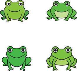 Cartoon Frog Colorful Vector Illustration