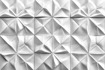 Obraz premium A textured surface of folded and wrinkled white material creating a geometric pattern.