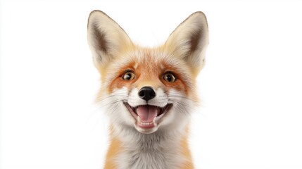 Obraz premium Joyful Fox Portrait Smiling