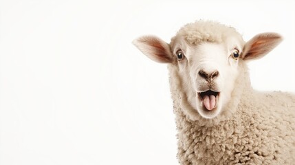 Fototapeta premium Joyful Surprised Sheep Portrait