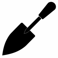 Black Silhouette of a Trowel - Vector Illustration
