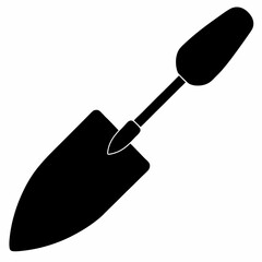 Black Silhouette of a Trowel - Vector Illustration