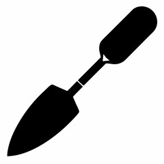 Black Silhouette of a Trowel - Vector Illustration